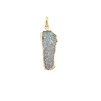 Guntaas Gems Moss Agate Pendant Brass Gold Plated Size 14x336mm Flate Gemstone Pendant Jewelry For Women & Girl