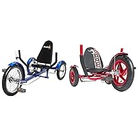 Mobo Triton Recumbent Trike. Kids 3-Wheel Bike. Youth Cruiser Tricycle & Mobo Mity Sport Safe Tricycle. Toddler Big Wheel Ride On Trike. Pedal Car, Red Large