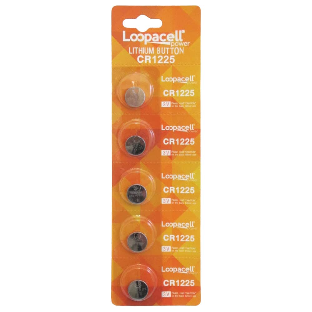 Loopacell CR1225 3V Micro Lithium Button Coin Cell Battery 5 Pcs