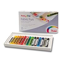 Pentel Arts Fabric Fun Pastel Dye Sticks, 15 Color Set (PTS-15)