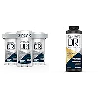 Certain Dri Extra Strength Clinical Antiperspirant Solid Deodorant & Body Powder for Men and Women, Maximum Sweat Absorption & Moisture Control, 8 Oz, 1 Pack