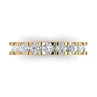 Yellow/Rose/White Solid 14k Gold Stackable Wedding Bridal Engagement Ring Band - Clear Simulated Diamond 1.53Ct Round Cut