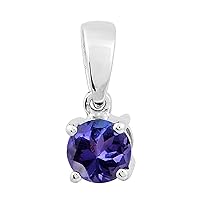 Multi Choice Round Shape Gemstone 925 Sterling Silver Solitaire Pendant Gift for HER