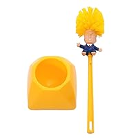 Donald Trump Toilet Brush with Holder Creative Novelty Funny Political Presidential Thumbs Up Cheer Gag (Yellow,Cheer)