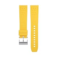 Soft Natural Fluororubber FKM Rubber Letter Watchband 22mm For Breitling Strap For Professional Superocean Navitimer Bracelet Long Wing Pin Buckle
