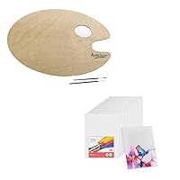 8x10 Canvas Boards & 1 Pack Wooden Paint Tray Palette