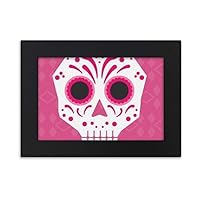 Pink Eyes Skull Mexico National Culture Illustration Desktop Photo Frame Ornaments Picture Art Painting Gift