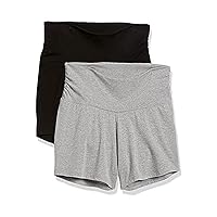 Motherhood Maternity Women's Relaxed Fit Under the Belly Sleep and Lounge Knit Shorts 2 Pack S-XL