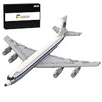 Aircraft Model Building Blocks Set, Large Business Jet 707 - Pan Am Large 4-Turbojet Jetliner, City, for Boys and Girls, 558PCS