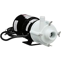 Little Giant 115 Volt, 1/12 HP, 750 GPH 3-MD-SC Semi-Corrosive Chemical Magnetic Drive Pump, 6-Foot Cord with Plug, Black/White, 581503