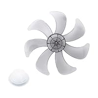 FEESHOW 7 Leaves Plastic Fan Blade Replacement with Nut Cover for 16 Inch Pedestal Fan Stand Fan Table Fan Accessories Gray One Size