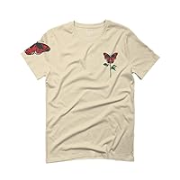 Graphic Red Rose Cool Till Death Flower Skull Primitives Butterfly Vibes Floral for Men T Shirt