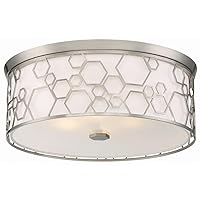 Minka Lavery 845-84-L Linen Drum LED Flush Mount Ceiling Lighting, 1-Light 32 Watt (7