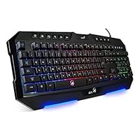 Genius Zeus Ergonomic Multimedia RGB 7 Colorful Rainbow Smart Backlight LED Gaming Keyboard