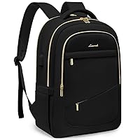 LOVEVOOK Laptop Backpack for Women,15.6 Inch College Work Travel Copmputer Backpack,Backpacks with USB Port,Waterproof Back Pack with Laptop Compartment for Teacher Nurse,Black