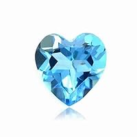 Swiss Blue Topaz Heart Shape AAA Quality Loose Gemstone from 5MM-8MM