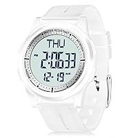 WIFORT Digital Watches Men Women 5 ATM Waterproof Watch with EL Backlight Dual Time Zone Stopwatch Countdown Alarm Clock Ultra Light and Wide Angle Display Digital Watch Unisex