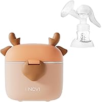 NCVI Baby Formula Dispenser Brown Deer On The Go and Manual Breast Pump 5 oz
