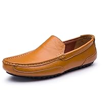 Men's Lightweight Cowhide Loafers with Hand-Stitched Construction and Slip-Resistant Design