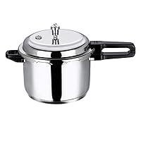 Vinod Pressure Cooker Stainless Steel – Outer Lid - 8 Liter – Induction Base Cooker – Indian Pressure Cooker – Sandwich Bottom – Best Used For Indian Cooking, Soups, and Rice Recipes, Quinoa