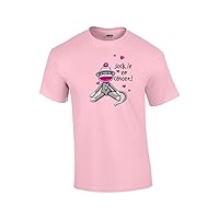 Cancer Awareness T-Shirt Sock It to Cancer Monkey Cute Fund Raising Support Breast Raise Unisex Tee Shirt -Lightpink-6Xl