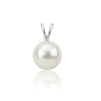 14k Gold 10.0-11.0mm High Luster White Freshwater Cultured Pearl Pendant only, pearl Jewelry for Womens