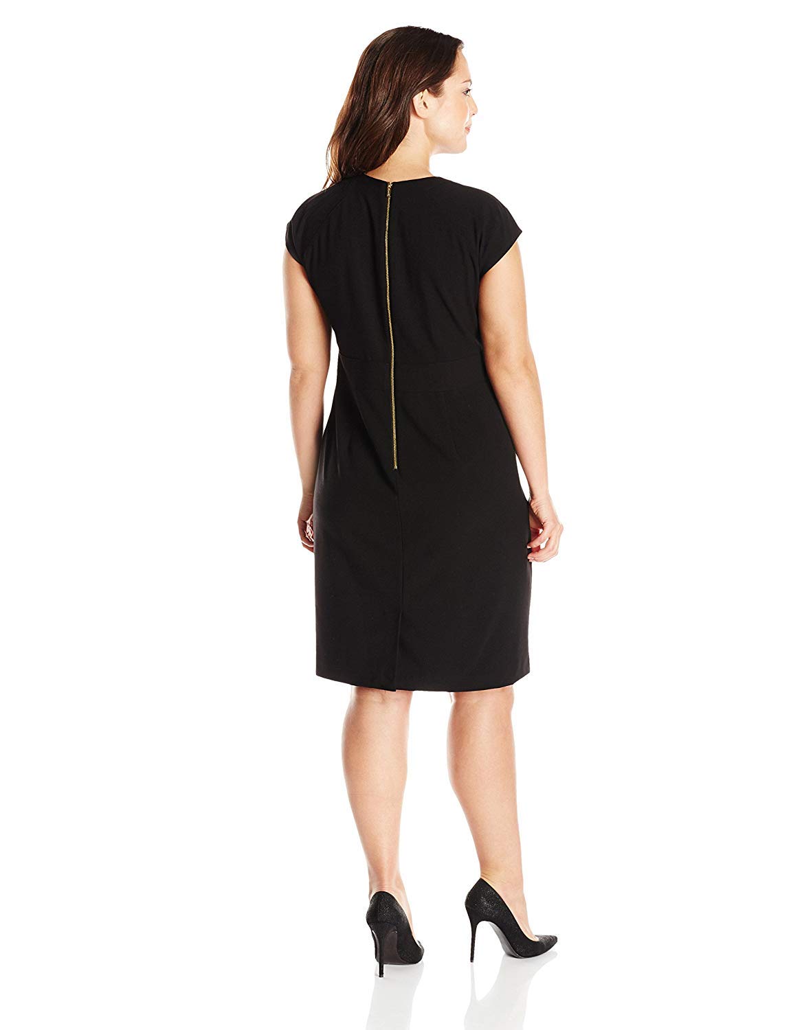 Calvin Klein Women's Plus-Size Shirt Dress with Gold Hardware