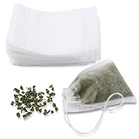 200pcs Disposable Tea Filter Bags, Empty Cotton Drawstring Tea Infuser for Loose Leaf Teal, 2.16 x 2.75 inch