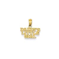 14k Yellow Gold Polished Textured back Daddys Little Girl Pendant Necklace Measures 11.8x15.15mm Wide Jewelry for Women