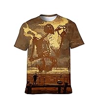 Mens Cool-Novelty T-Shirt Graphic-Tees Funny-Vintage Short-Sleeve Crazy Skull Hip Hop: Boys Lightweight Tops Slim Uncle Gift