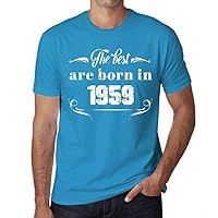 Men's Graphic T-Shirt The Best are Born in 1959 65th Birthday Anniversary 65 Year Old Gift 1959 Vintage Eco-Friendly Short Sleeve Novelty Tee Aqua M