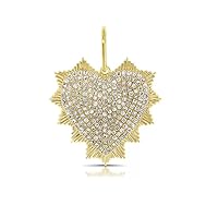 Designer Heart 925 Sterling Silver Diamond Charm Pendant,Beautiful Heart Silver Diamond Charm Pendnt,Handmade Pendant Jewelry,Gift