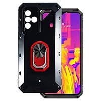 for Ulefone Power Armor 18T Ultra Ultra Thin Phone Case + Ring Holder Kickstand Bracket, Gel Pudding Soft Silicone Phone 6.58 inches (RedRing-B)