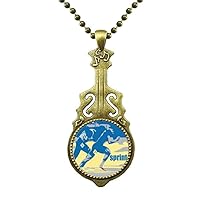 Track Field Sprint Anaerobic Necklace Antique Guitar Jewelry Music Pendant
