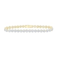 10K Yellow Gold Diamond Stunning Fine Bracelet 4-3/8 Ctw.