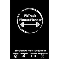 Hardcover FitTrack Fitness Journal | A5 Workout Tracker | Nutrition/Meal Planner for Men & Women: Black Organizer & Notebook to Set Goals, Log Workouts, Track Progress for Gym & Home Workouts