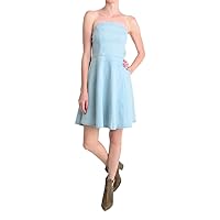 Basic Strapless Denim Dress RJD384 - Light Blue - Small - S11H