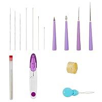 SUPERFINDINGS Jewelry Tool Kits 4PCS Beading Hole Enlarger Tool 26PCS Beading Needles 1PC Sewing Scissor 1PC Thimble 1PC Needle Threaders for Jewelry Making