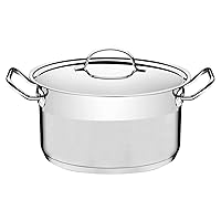 Tramontina 62624/280 Deep Casserole Two-Handled Pot, Professional, 11.0 inches (28 cm), Stainless Steel, 3-Layer Bottom, Gas, Induction Compatible, Made in Brazil