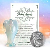 Pocket Guardian Angel Healing Pack | Includes Opalite Angel Figurine, Angel Token Coin and Serenity Prayer Card