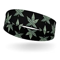 Cannabis Leaf Headband Elastic Turban Hair Band Yoga Sports Head Wraps for Womens and Mens Hair Accessories