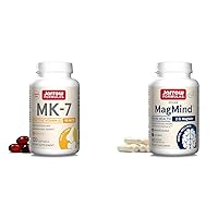 MK7, Promotes Bone Health, 90 mcg, 120 Softgels & MagMind Brain Health with Magtein (Magnesium L-Threonate), Dietary Supplement