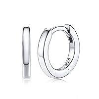 Silvora 925 Sterling Silver Small Hoop Earrings for Women Men Silver Hoop Earring Cartilage Huggie Earrings with Delicate Gift Packaging