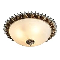 American Loft Sun Bedroom Ceiling Lamp Bronze Sawtooth Frosted White Glass Corridor Ceiling Light Kid's Study Room Balcony Ceiling Lighting Fixtures