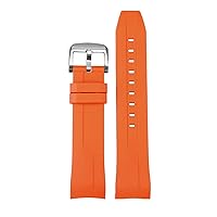 Rubber Sport Strap for Tissot Sea Star T120 Curved Waterproof Diving Silicone Band T120417A Men Replacement Belt Watchband (Color : Orange Silver, Size : 22mm)