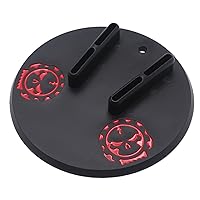 HTTMT- Black Round Kickstand Sidestand Jiffy Stand Coaster Pad Compatible with H-D Touring Cruiser Sport Dirt [P/N:MT253-001-BK]