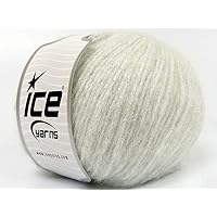 White Silver Charm - DK Weight Metallic Sparkle, Mohair Wool Acrylic Nylon Blend Yarn with Sparkle 50 Grams (1.75 Ounces) 200 Meters (218 Yards)