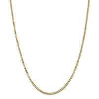 14k Gold 2mm Franco Chain Necklace Jewelry for Women - Length Options: 16 18 20 22 24 26 30