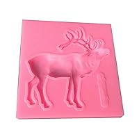 3D Christmas Reindeer Silicone Flexible Safe Clay Resin Ceramics Candy Fondant Candy Chocolate Soap Silicone Molds For Baking Epoxy Resin Baking Cakes Resin Crafts Resin Casting