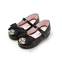 'Romantic Crown' Mary Jane Shoes for Girls_Black and Indi Pink, US Size 8 Toddler ~ 1.5 Little Kid